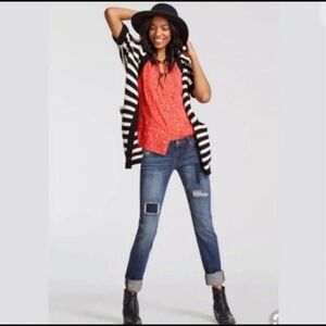 CAbi Vibrant Red Floral Top